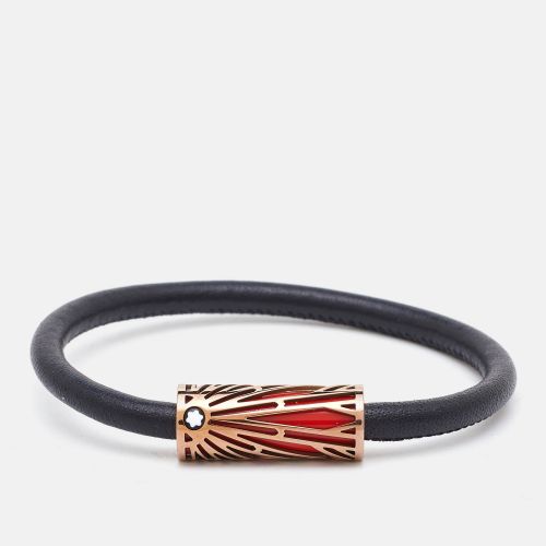 Meisterstuck Coral Lacquer Leather Rose Plated Steel Bracelet - Montblanc - Modalova