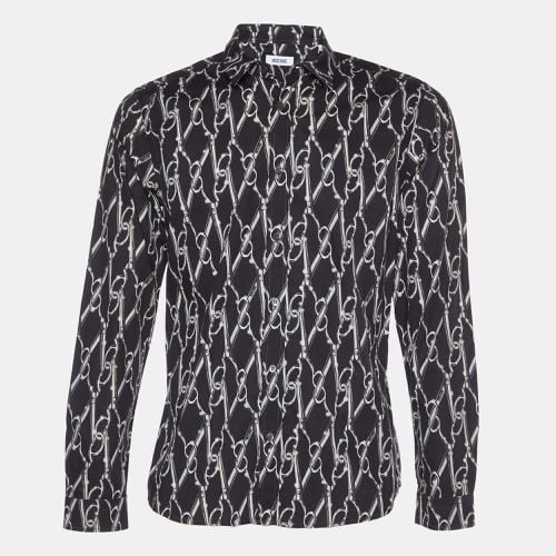 Scissors Print Cotton Shirt M - Moschino - Modalova