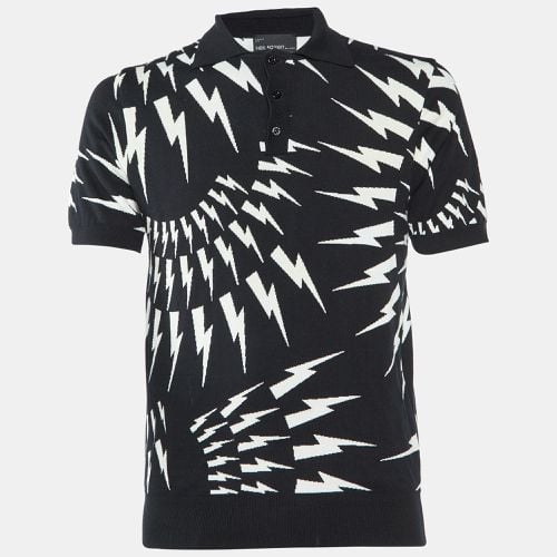 Thunder Bolt Pattern Cotton Polo T-Shirt M - Neil Barrett - Modalova