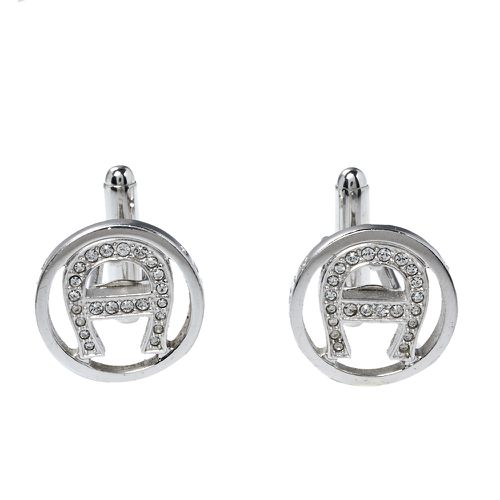 Crystal Logo Tone Cufflinks - Aigner - Modalova