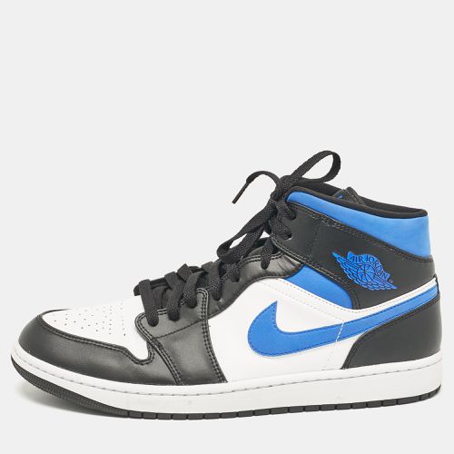 White/Black Leather Jordan 1 Mid Racer Blue Sneakers Size 47.5 - Air Jordans - Modalova