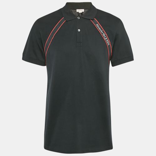 Logo Tape Cotton Pique Polo T-Shirt L - Alexander McQueen - Modalova