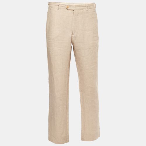 Linen Straight Leg Trousers 2XL - Armani Collezioni - Modalova