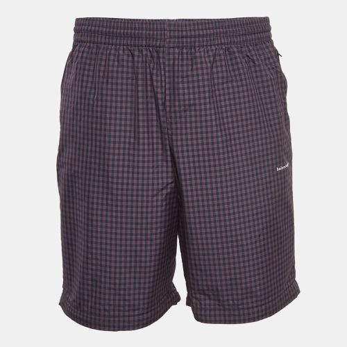 Red Checked Nylon Drawstring Shorts M - Balenciaga - Modalova