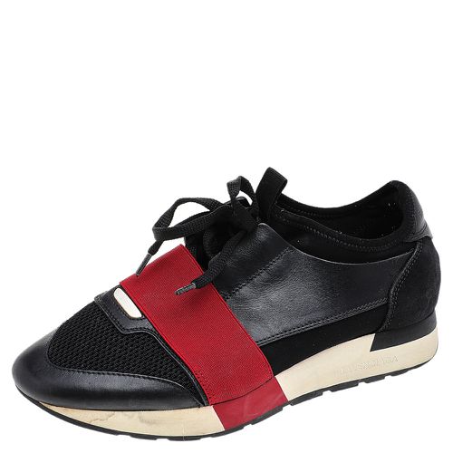 Red Leather, Mesh and Neoprene Race Runner Sneakers Size 38 - Balenciaga - Modalova