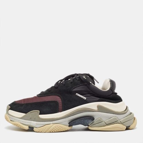 Burgundy Suede Leather And Fabric Triple S Low Top Sneakers Size 44 - Balenciaga - Modalova