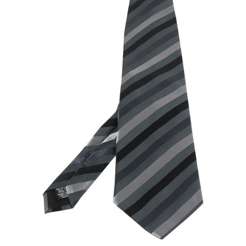 Dark Diagonal Striped Silk Tie - Boss By Hugo Boss - Modalova