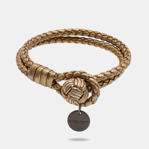 Intrecciato Nappa Leather Knot Gunmetal Tone Bracelet - Bottega Veneta - Modalova