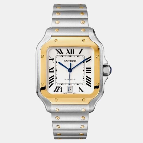 Stainless Steel 18k Yellow Gold Santos Automatic Men's Wristwatch 35 mm - Cartier - Modalova