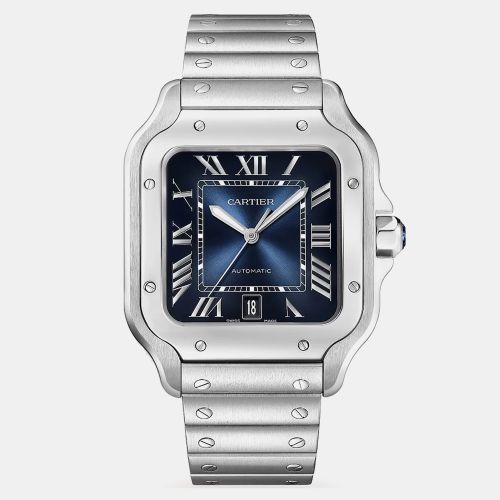 Silver Stainless Steel Santos de Automatic Men's Wristwatch 40mm - Cartier - Modalova