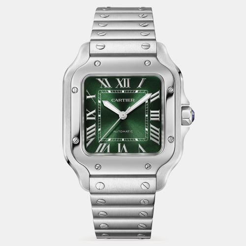 Silver Stainless Steel Santos de Automatic Men's Wristwatch 35mm - Cartier - Modalova