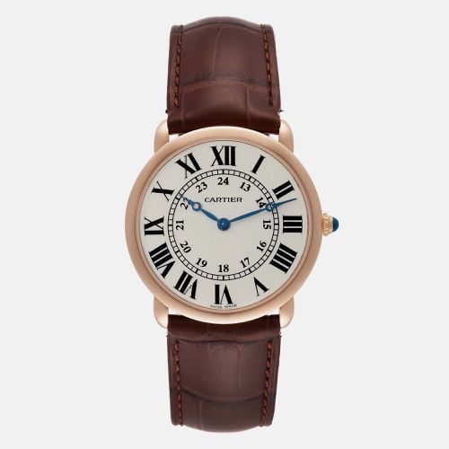 Ronde Louis Rose Gold Dial Mens Watch W6800251 - Cartier - Modalova