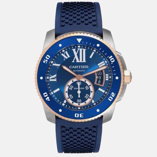 Calibre Diver Steel Rose Gold Dial Watch W2CA0009 42 mm - Cartier - Modalova