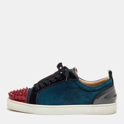 Patent Leather and Velvet Louis Junior Spikes Low Top Sneakers Size 43 - Christian Louboutin - Modalova