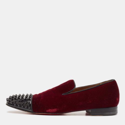 Velvet and Patent Leather Spooky Spiked Smoking Slippers Size 43 - Christian Louboutin - Modalova