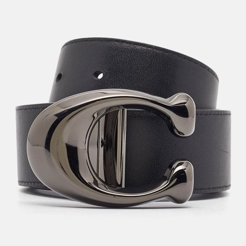 Black Leather Signature Buckle Reversible Cut to Size Belt - Coach - Modalova