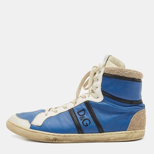 White Leather and Suede High Top Sneakers Size 45 - D&G - Modalova