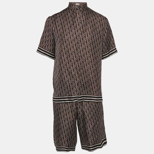 Oblique Print Silk Shirt and Shorts Set L - Dior Homme - Modalova