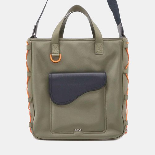 X Sacai Nylon and Leather Saddle Tote Bag - Dior - Modalova