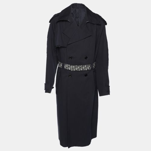 Gabardine Double Breasted Belted Trench Coat L - Dior - Modalova