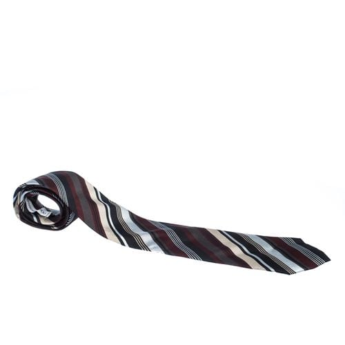 Diagonal Striped Pattern Silk Jacquard Traditional Tie - Dolce & Gabbana - Modalova