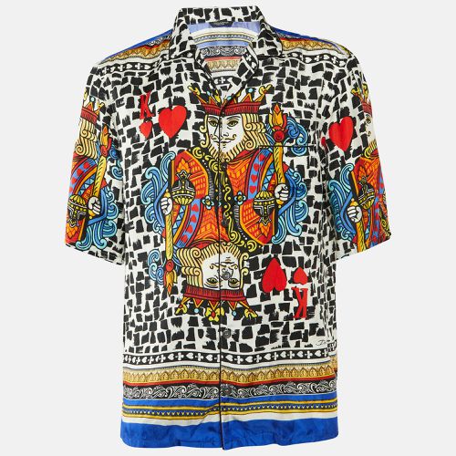 King of Hearts Print Silk Short Sleeve Shirt L - Dolce & Gabbana - Modalova