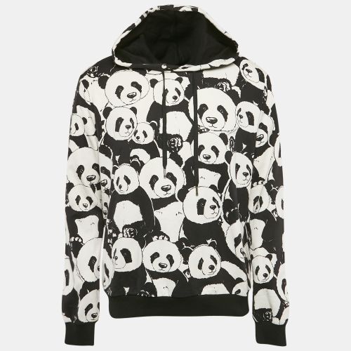 White Pandas Print Cotton Knit Hooded Sweatshirt XXL - Dolce & Gabbana - Modalova