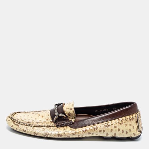 Beige/Brown Water Snake Loafers Size 40.5 - Dolce & Gabbana - Modalova