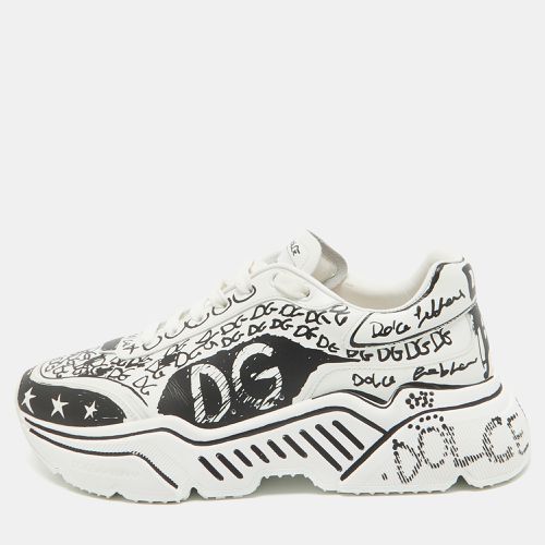 Black/ Graffiti Logo Low Top Sneakers Size 40.5 - Dolce & Gabbana - Modalova