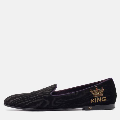 Velvet King Slip On Smoking Slippers Size 45 - Dolce & Gabbana - Modalova