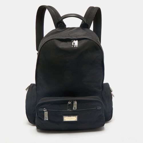 Nylon Logo Plaque Backpack - Dolce & Gabbana - Modalova