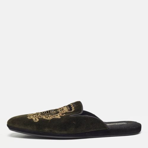 Velvet Embroidered Flat Mules Size 42 - Dolce & Gabbana - Modalova