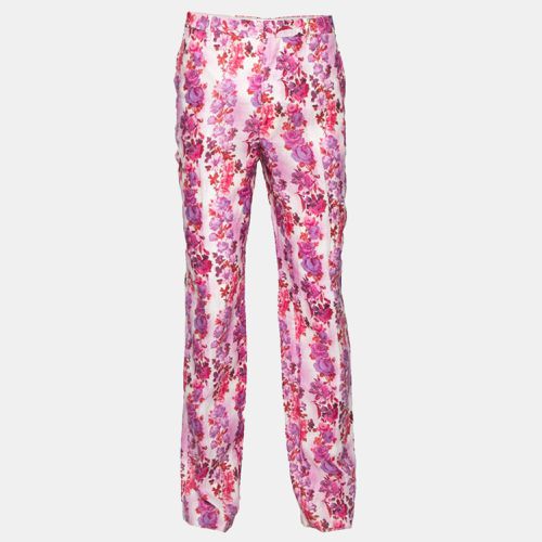 Multicolor Floral Printed Linen Straight Fit Pants XXL - Etro - Modalova