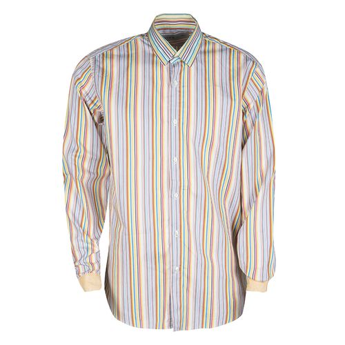 Striped Cotton Contrast Cuff Detail Long Sleeve Shirt L - Etro - Modalova