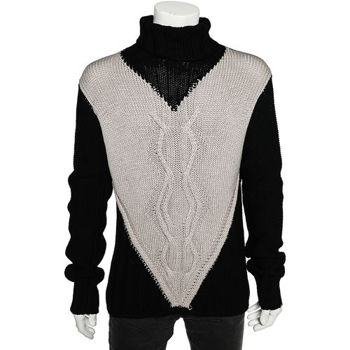 Monochrome Cable Knit Turtleneck Sweater XXXL - Emporio Armani - Modalova