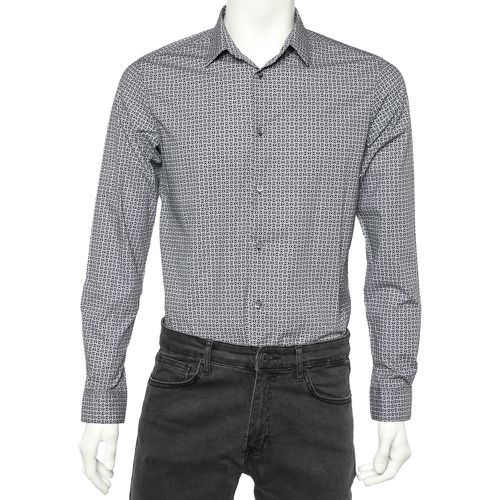 Logo Printed Cotton Slim Fit Shirt M - Emporio Armani - Modalova