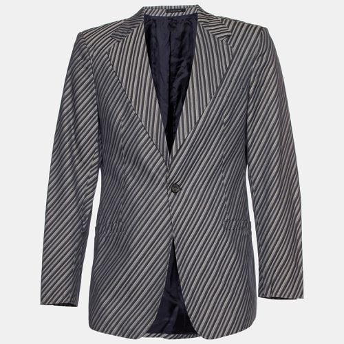 Diagonal Striped Cotton Jacket XL - Emporio Armani - Modalova