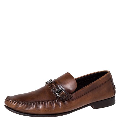 Leather Horsebit Slip On Loafers Size 42.5 - Ermenegildo Zegna - Modalova