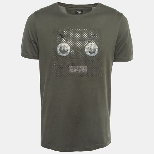 Embellished Eye Cotton Crew Neck T-Shirt M - Fendi - Modalova