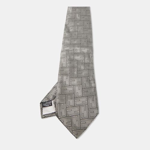 Zucca Jacquard Silk Traditional Tie - Fendi - Modalova