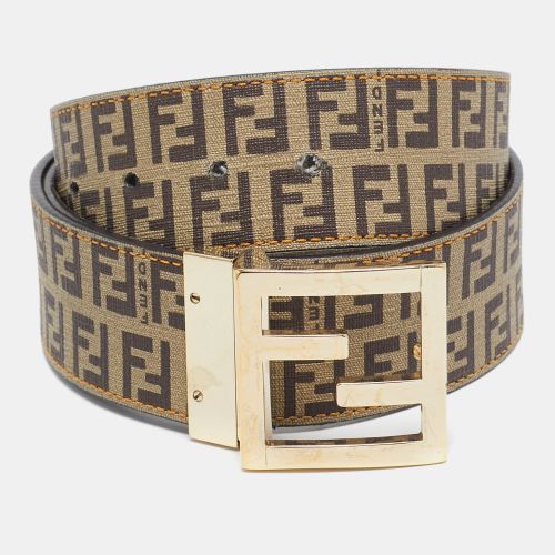 Tobacco Zucchino and Zucca Coated Canvas FF Buckle Reversible Belt - Fendi - Modalova