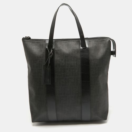 Zucca Coated Canvas and Leather Zip Tote - Fendi - Modalova