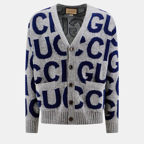 Wool All-Over Logo Cardigan M - Gucci - Modalova