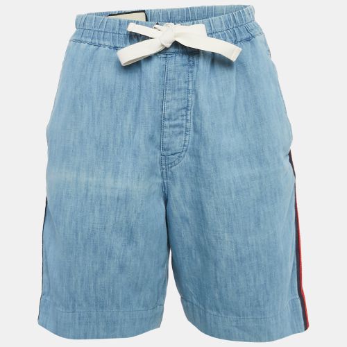 Denim Contrast Tape Trimmed Bermuda Shorts XXS - Gucci - Modalova