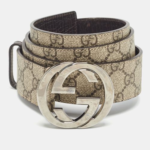 Brown GG Supreme Canvas Interlocking G Buckle Belt 100CM - Gucci - Modalova