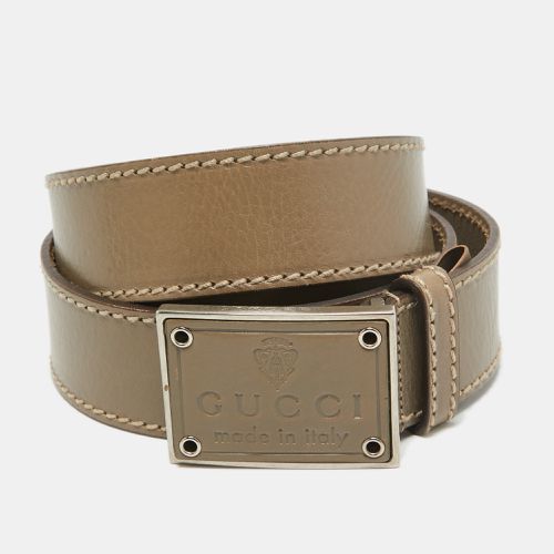 Leather Logo Square Buckle Belt 100CM - Gucci - Modalova