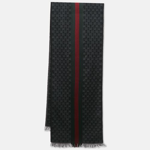 Web Striped GG Jacquard Wool Scarf - Gucci - Modalova