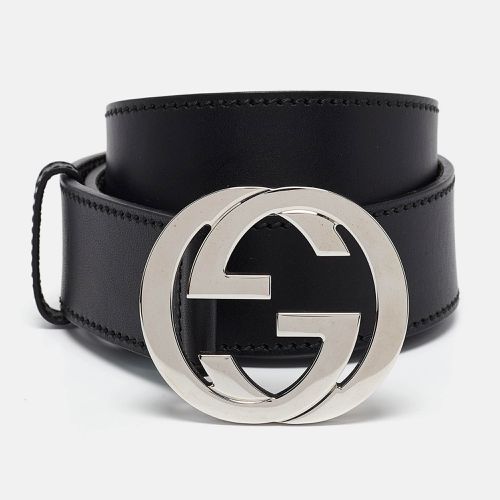 Leather Interlocking G Buckle Belt 90CM - Gucci - Modalova