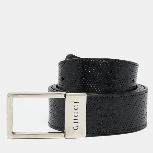 GG Leather Rectangular Buckle Belt 85 CM - Gucci - Modalova