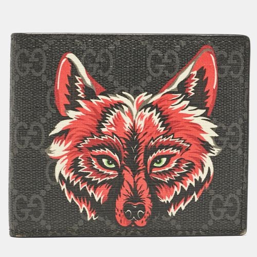 GG Supreme Canvas Wolf Print Bifold Wallet - Gucci - Modalova